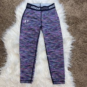 Under Armour Girls' HeatGear Armour Logo Waist Band Leggings